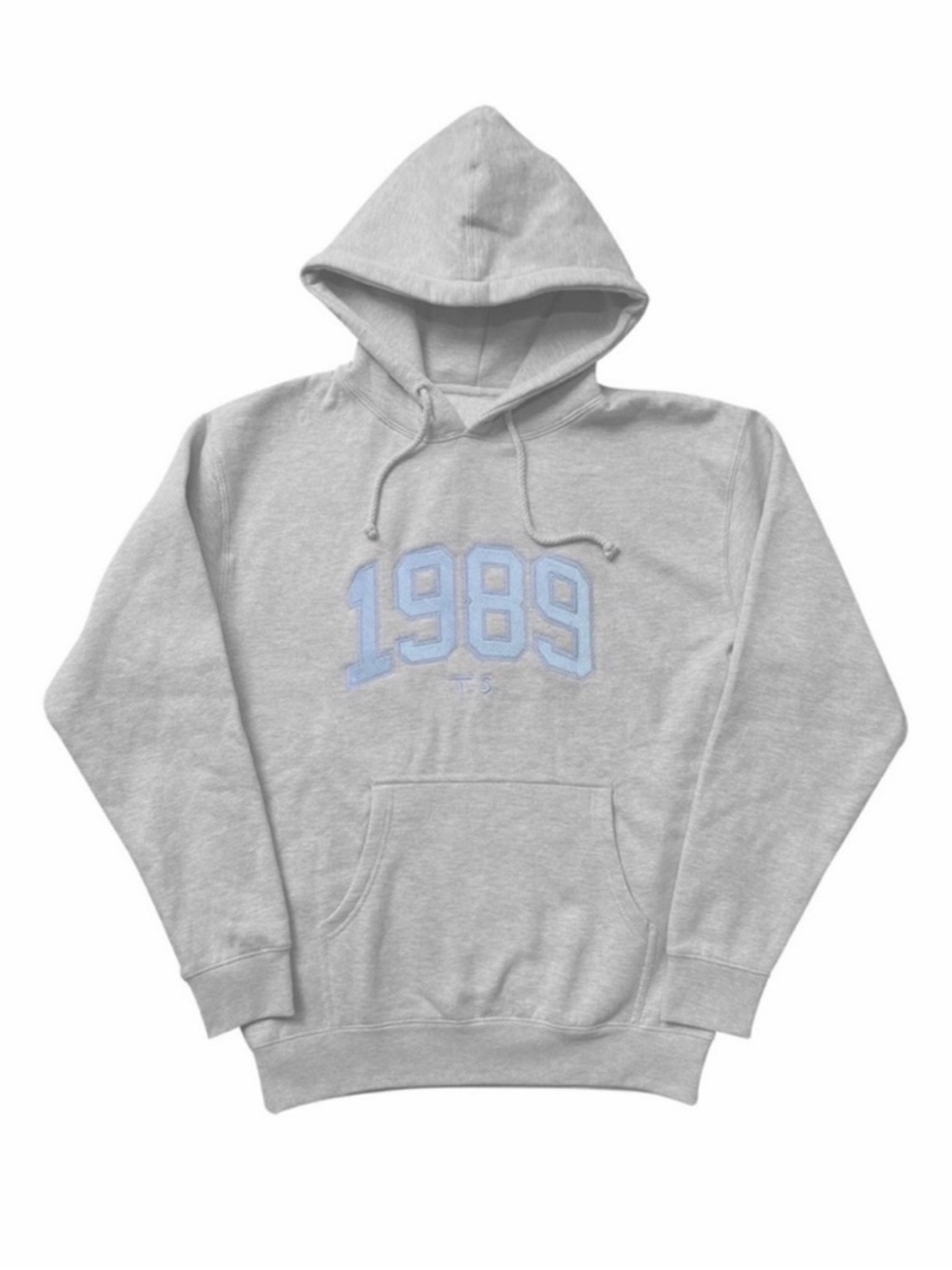 Taylor Swift Light Grey Hoodie with Pale Blue 1989 Embroidery